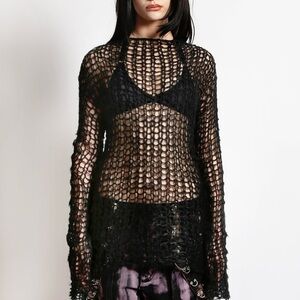 Tripp NYC Holy Punk Sweater Black